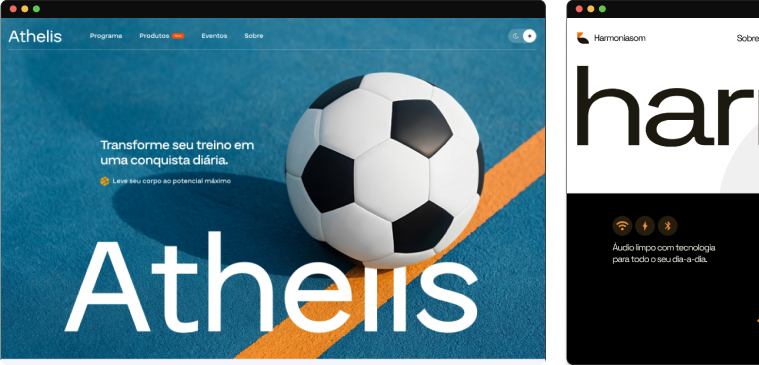 Mockups de sites entregues